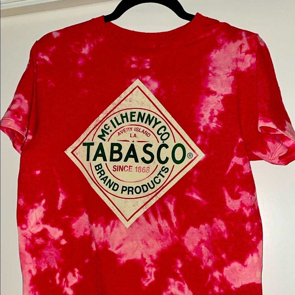 Tabasco bleach dyed t-shirt